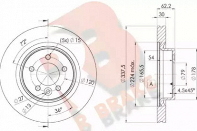 R BRAKE 78rbd27362 -  Тормозной диск